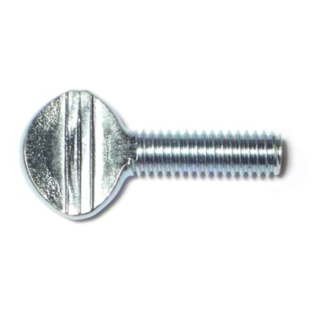 Midwest Fastener Thumb Screw, 5/16"-18 Thread Size, Spade, Zinc Plated Steel, 1 in Lg, 4 PK 60515